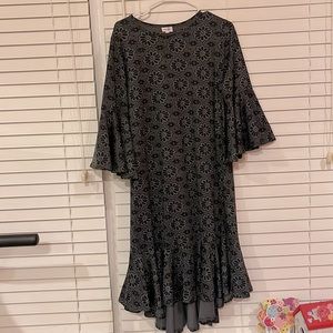 LuLaRoe High Low Gray Patterned Dress